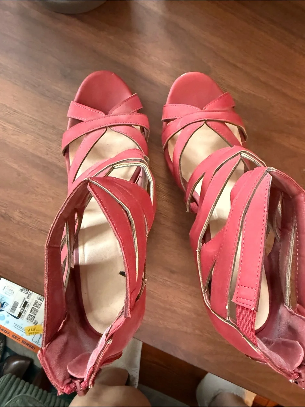 Jasmin by JKnoxville Red Cage Wedge Sandal
